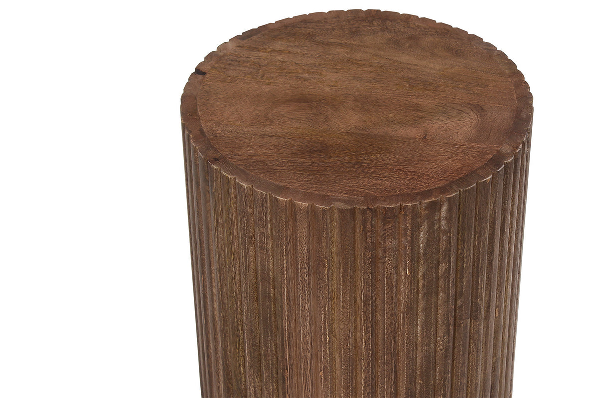 Bijzettafel Victor Mango hout Lichtbruin – breedte 35 cm, diepte 35 cm en hoogte 48 cm – aanzicht 5
