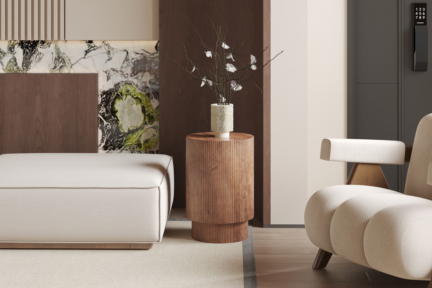 Bijzettafel 'Victor' Mango hout Lichtbruin – Rousseau 3325-1
