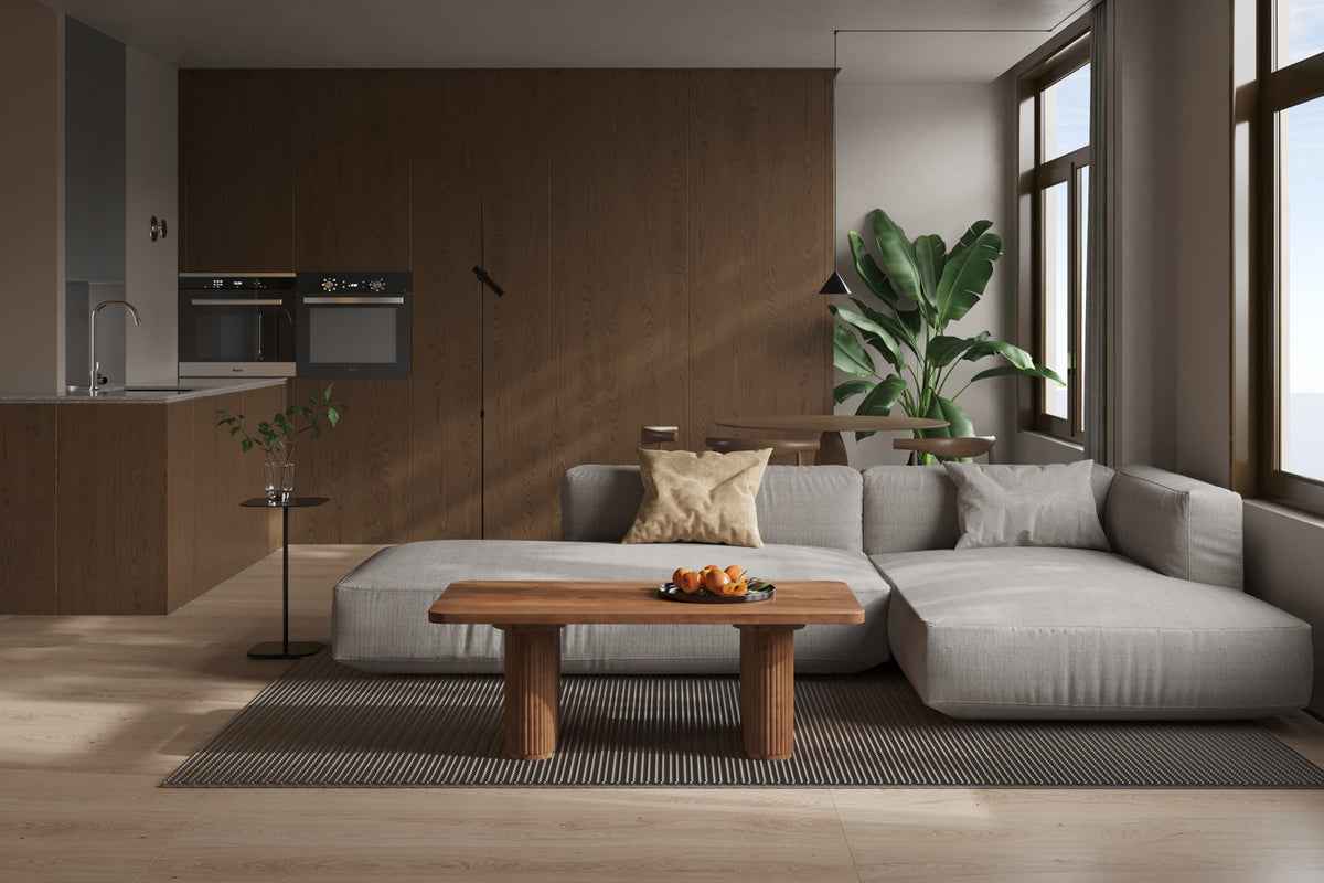Salontafel Jean Mango hout Lichtbruin – breedte 120 cm, diepte 60 cm en hoogte 40 cm – aanzicht 2