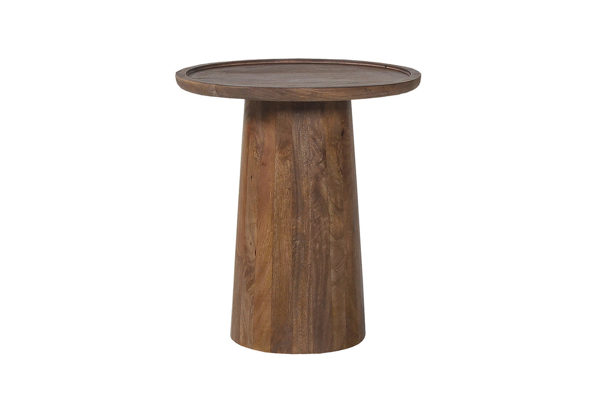 Salontafel Jules 45x50 cm Rond Mango hout Lichtbruin – breedte 45 cm, diepte 45 cm en hoogte 50 cm – aanzicht 4