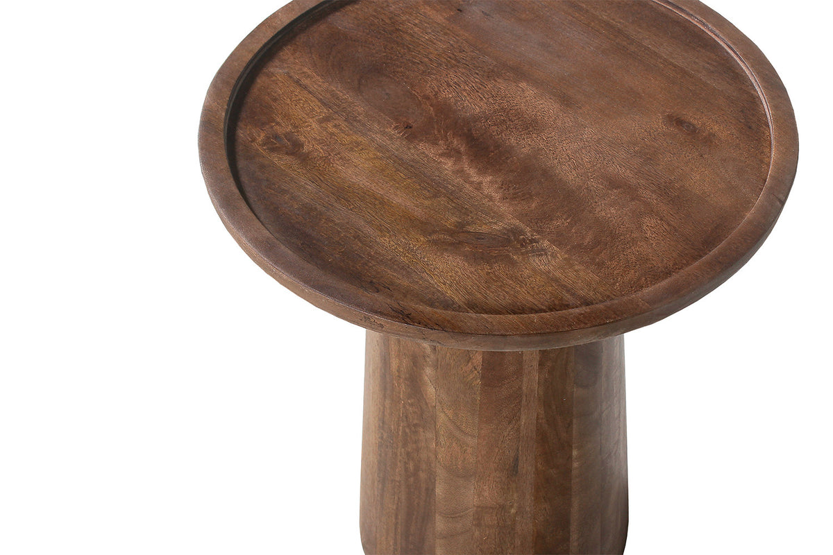 Salontafel Jules 45x50 cm Rond Mango hout Lichtbruin – breedte 45 cm, diepte 45 cm en hoogte 50 cm – aanzicht 5
