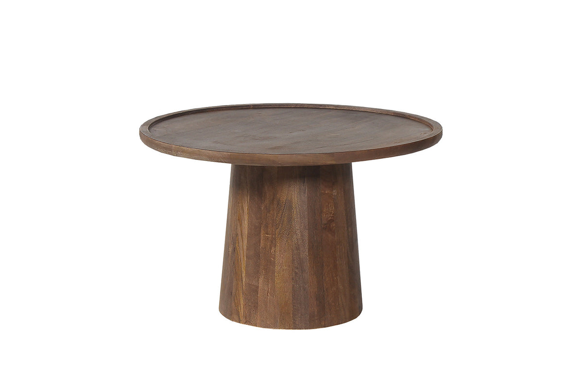 Salontafel Jules 65x40 cm Rond Mango hout Lichtbruin – breedte 65 cm, diepte 65 cm en hoogte 40 cm – aanzicht 4