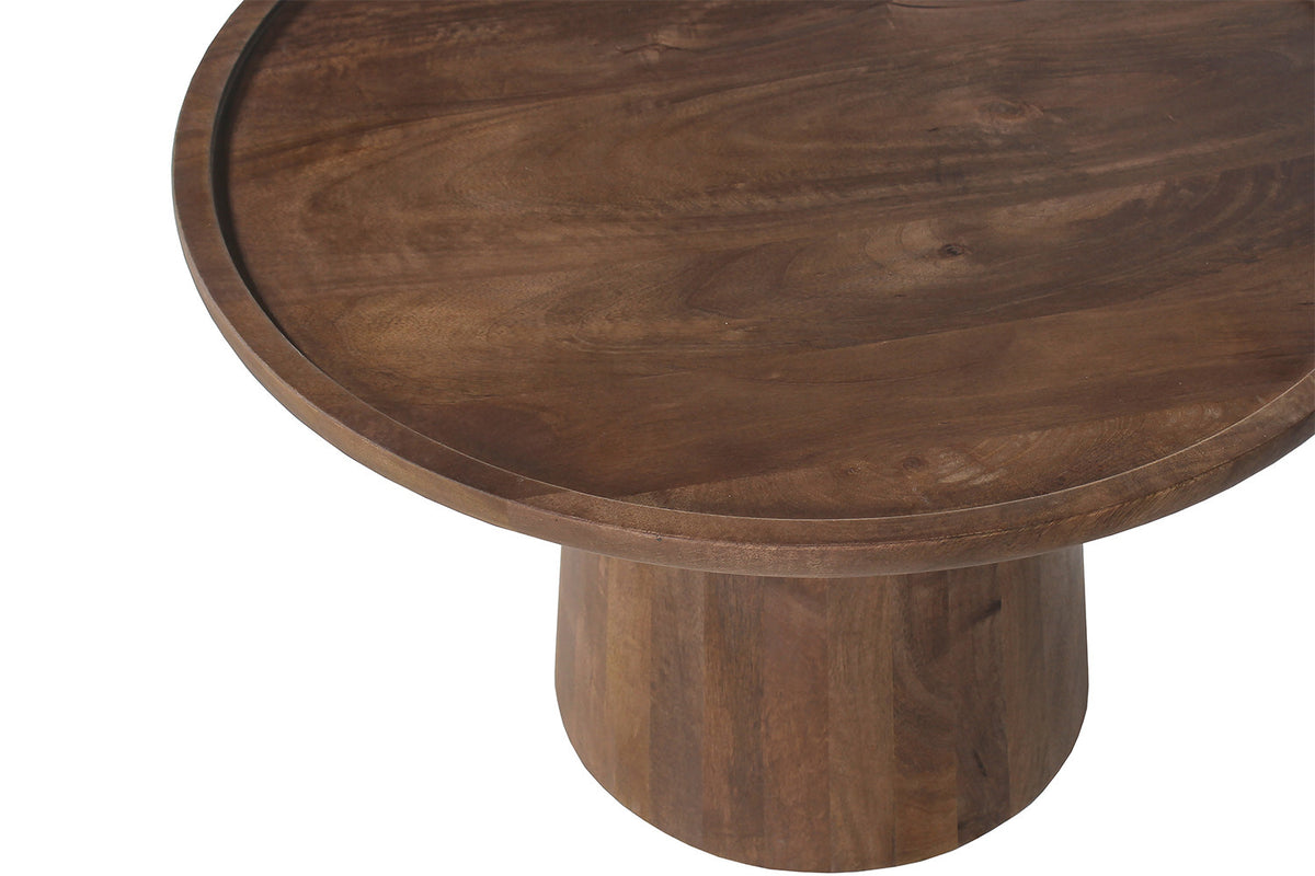 Salontafel Jules 65x40 cm Rond Mango hout Lichtbruin – breedte 65 cm, diepte 65 cm en hoogte 40 cm – aanzicht 5