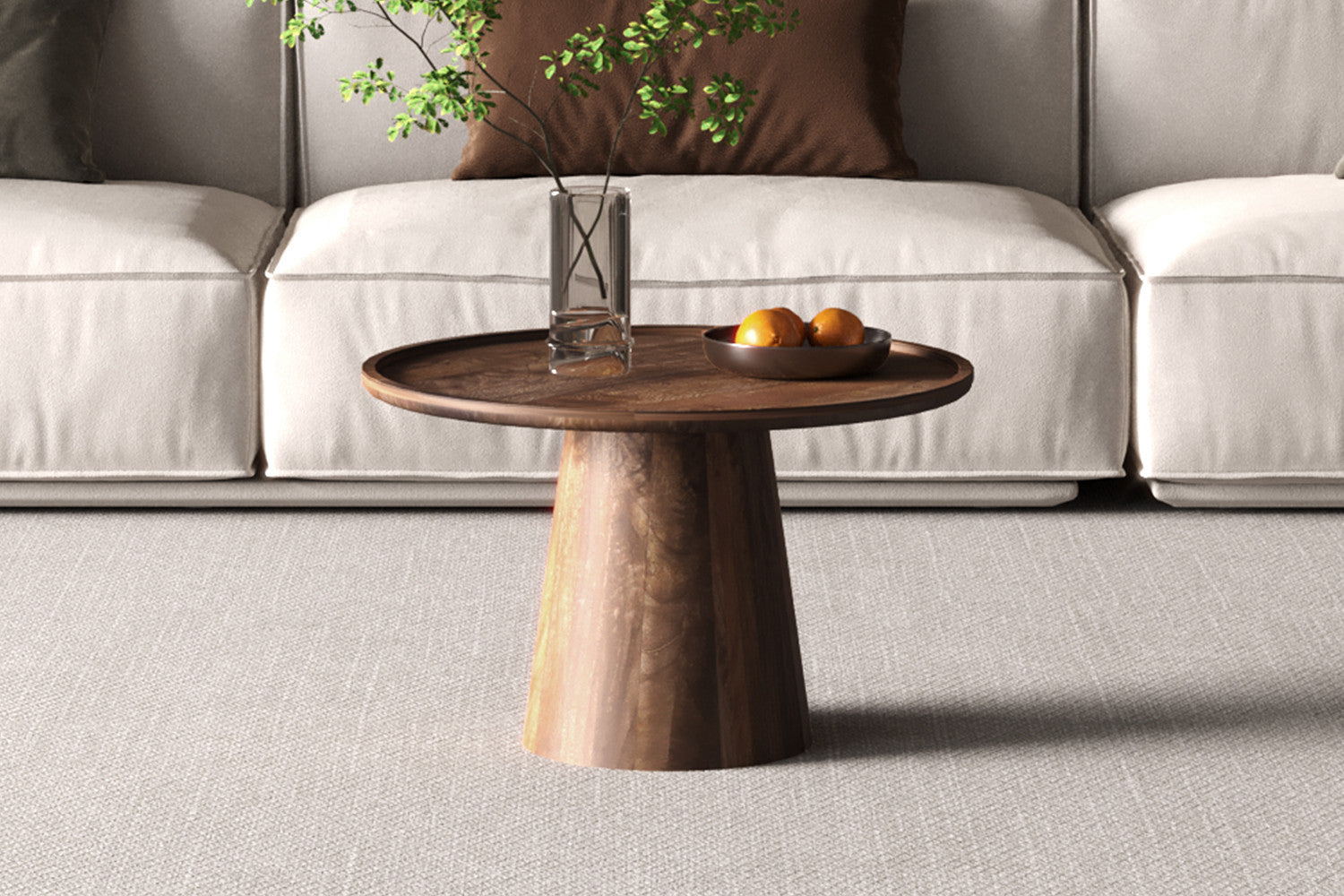 Salontafel Jules 65x40 cm Rond Mango hout Lichtbruin