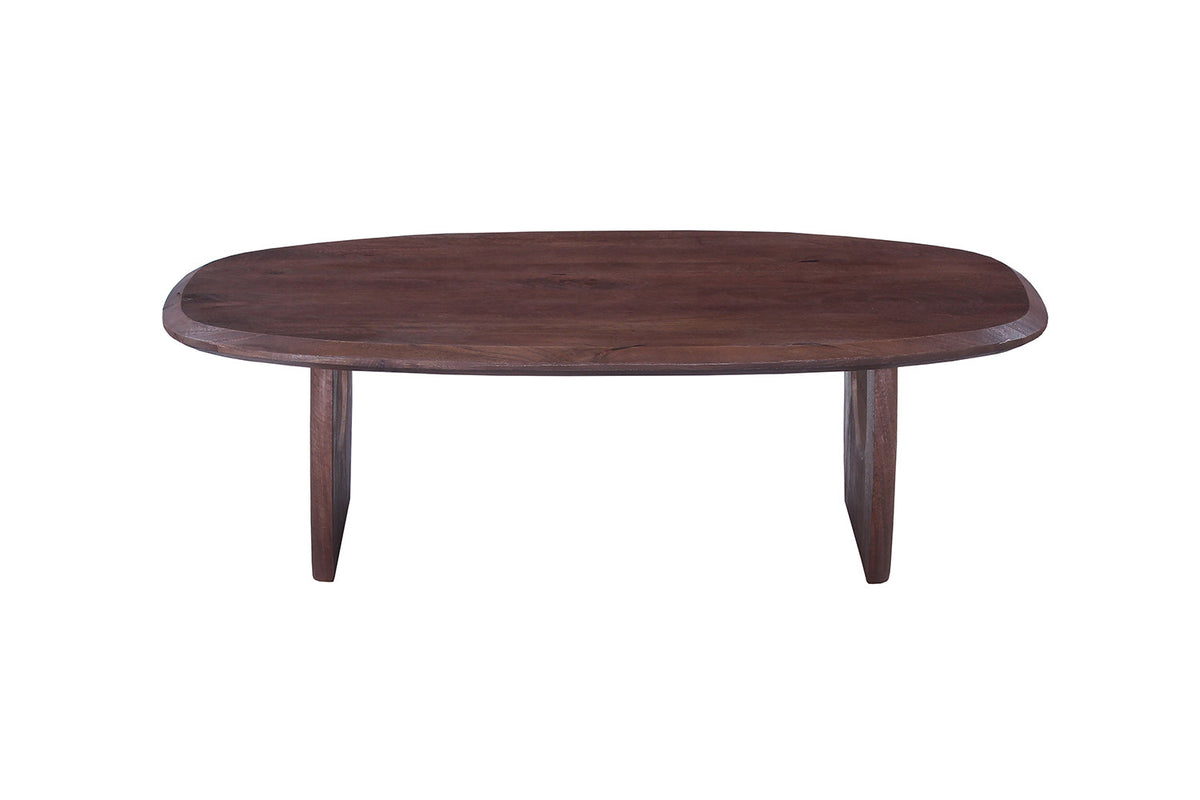 Salontafel Braga Deens Ovaal Mango hout Donkerbruin – breedte 130 cm, diepte 70 cm en hoogte 40 cm – aanzicht 4