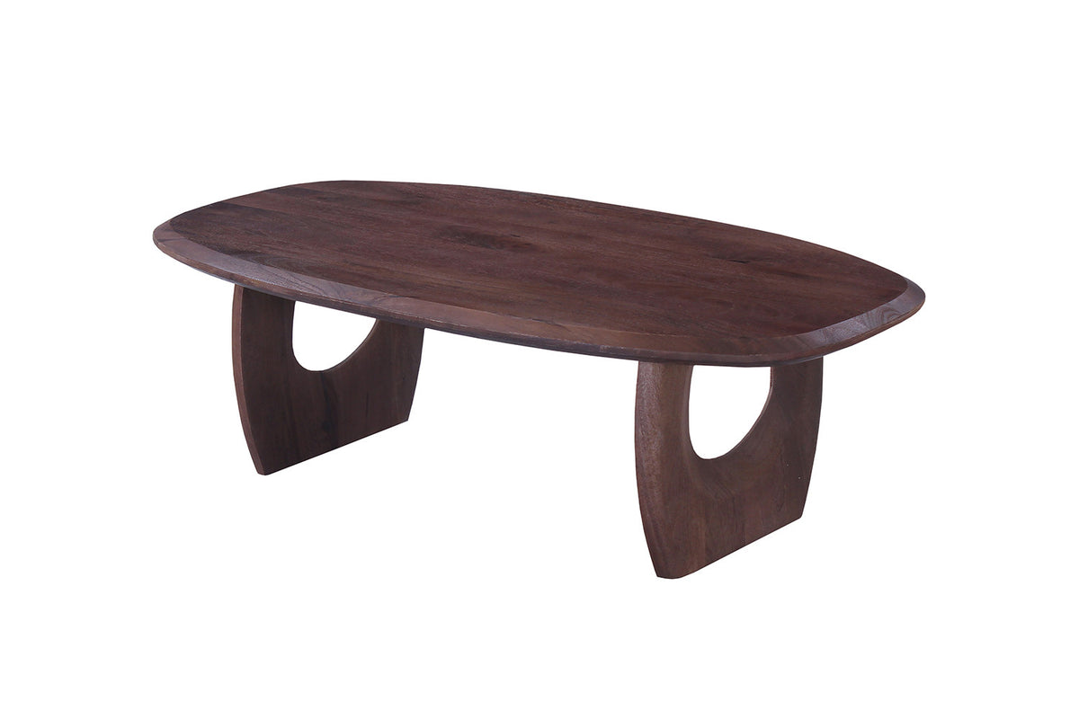 Salontafel Braga Deens Ovaal Mango hout Donkerbruin – breedte 130 cm, diepte 70 cm en hoogte 40 cm – aanzicht 6