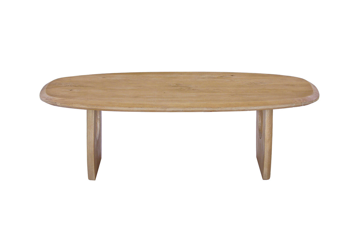 Salontafel Braga Deens Ovaal Mango hout Amandel – breedte 130 cm, diepte 70 cm en hoogte 40 cm – aanzicht 4