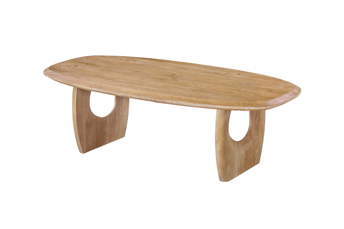 Salontafel Braga Deens Ovaal Mango hout Amandel – breedte 130 cm, diepte 70 cm en hoogte 40 cm – aanzicht 6