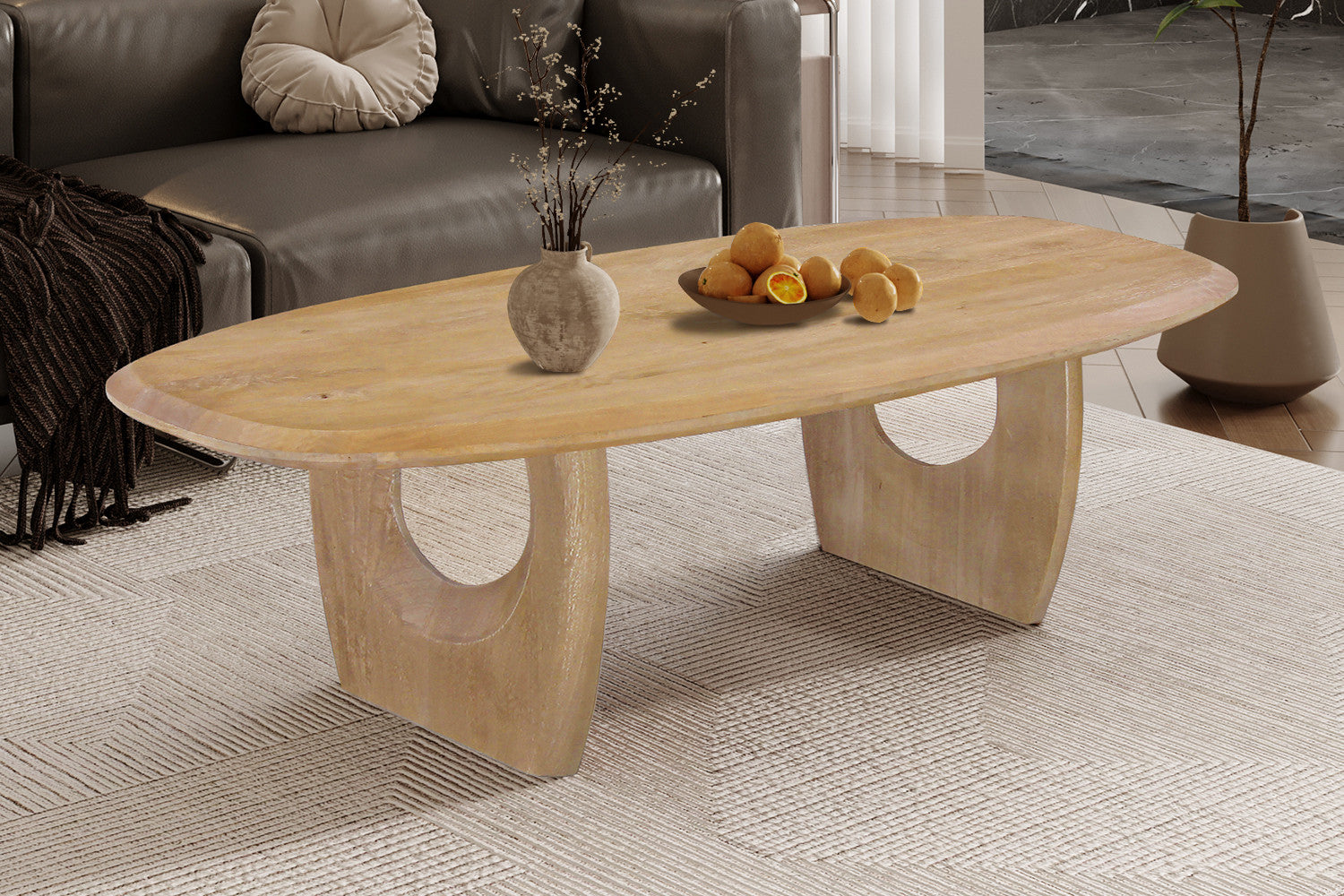 Salontafel 'Braga' Deens Ovaal Mango hout Amandel – Rousseau 3331-2