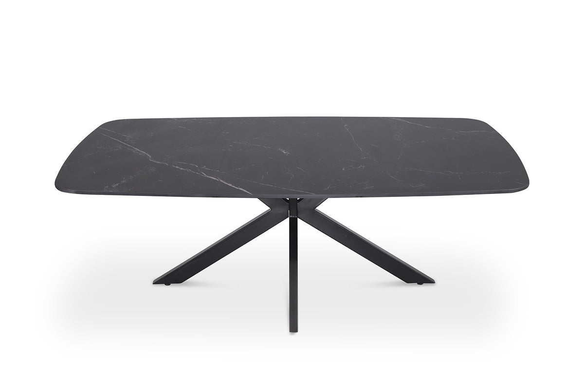 Salontafel Apollo 130 cm Deens Ovaal Steen Zwart – breedte 130 cm, diepte 70 cm en hoogte 45 cm – aanzicht 3