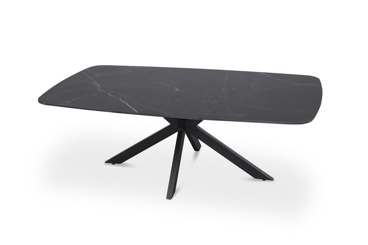 Salontafel Apollo 130 cm Deens Ovaal Steen Zwart – breedte 130 cm, diepte 70 cm en hoogte 45 cm – aanzicht 4