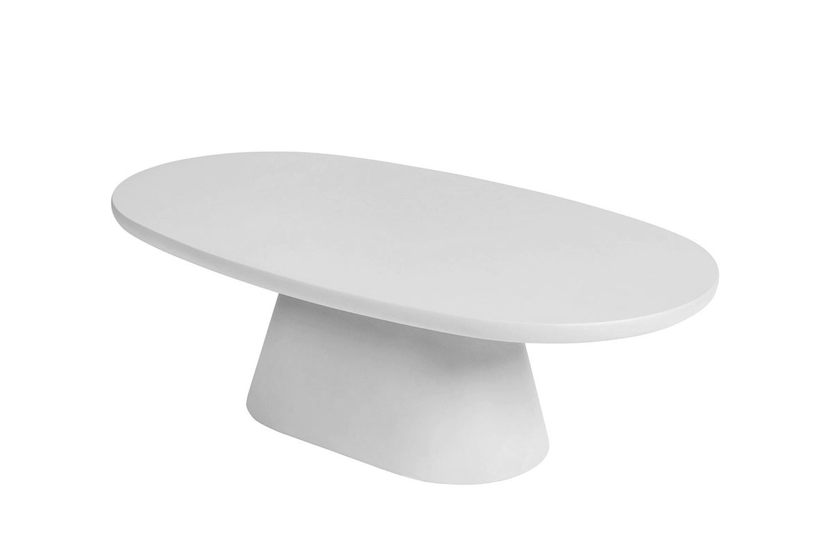 Salontafel Tavira 120 cm Ovaal Cement Ecru – breedte 120 cm, diepte 70 cm en hoogte 40 cm – aanzicht 4