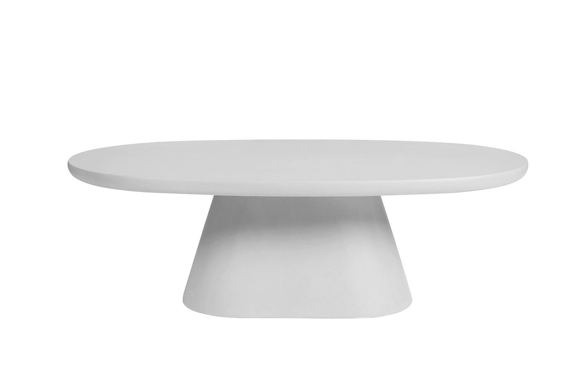 Salontafel Tavira 120 cm Ovaal Cement Ecru – breedte 120 cm, diepte 70 cm en hoogte 40 cm – aanzicht 6