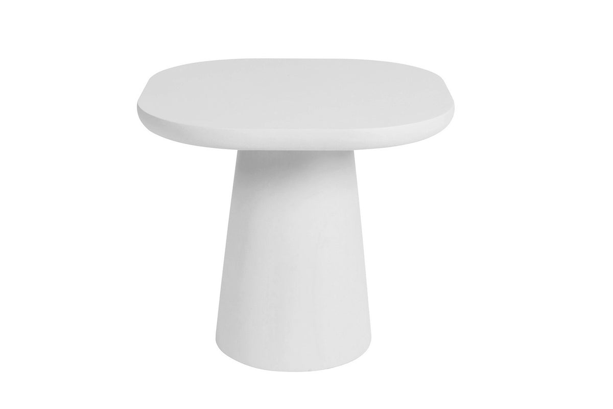 Salontafel Tavira 55 cm Ovaal Cement Ecru – breedte 55 cm, diepte 55 cm en hoogte 50 cm – aanzicht 4