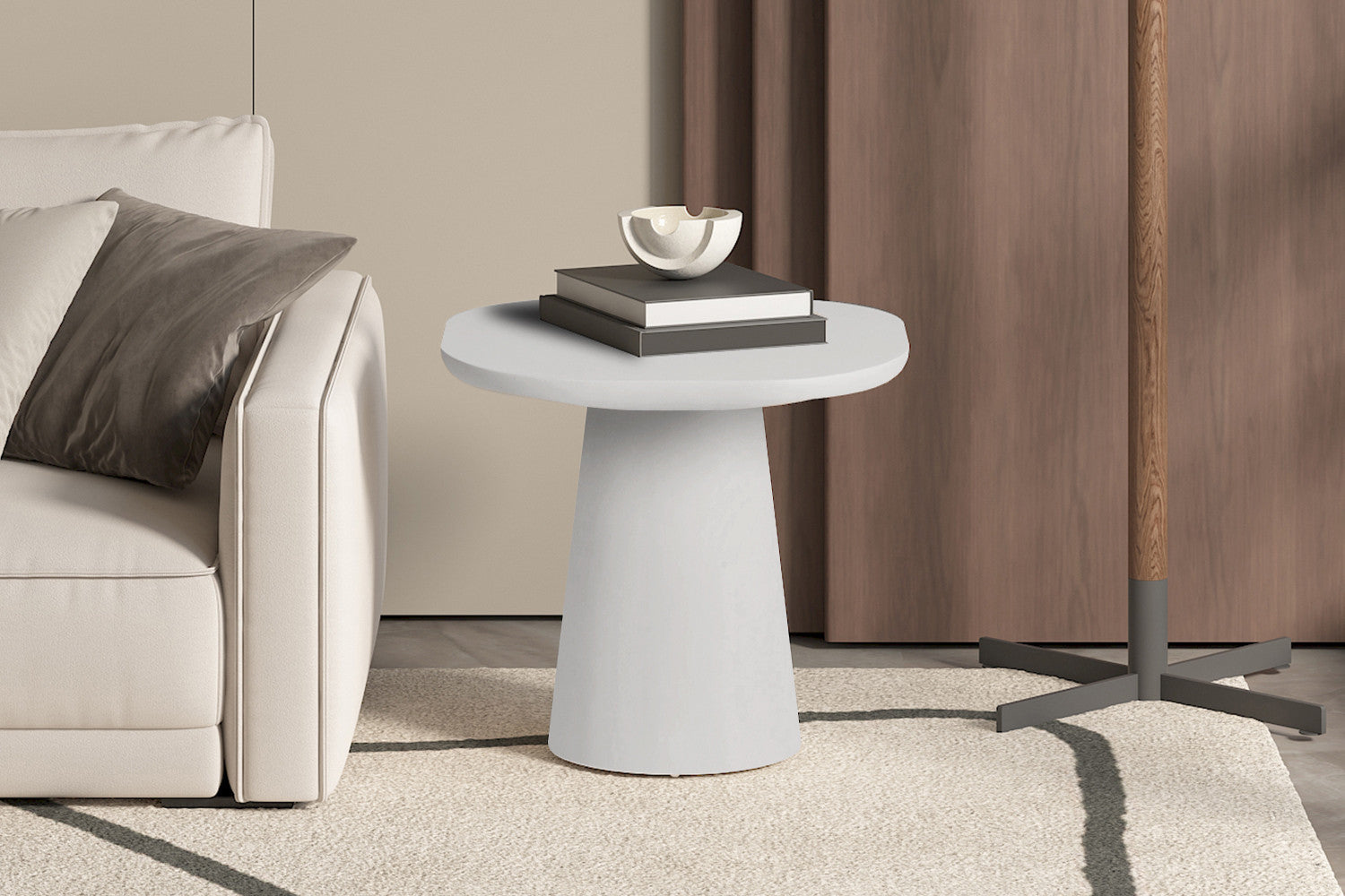 Salontafel 'Tavira' 55 cm Ovaal Cement Ecru – Rousseau 3503-3