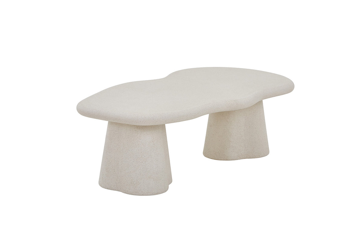 Salontafel Faro 130 cm Organisch Cement – breedte 129.5 cm, diepte 69.5 cm en hoogte 40 cm – aanzicht 6