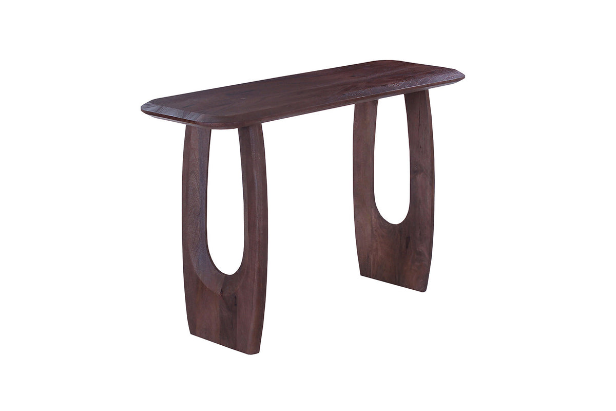 Console Braga Deens Ovaal Mango hout Donkerbruin – breedte 120 cm, diepte 40 cm en hoogte 76 cm – aanzicht 4