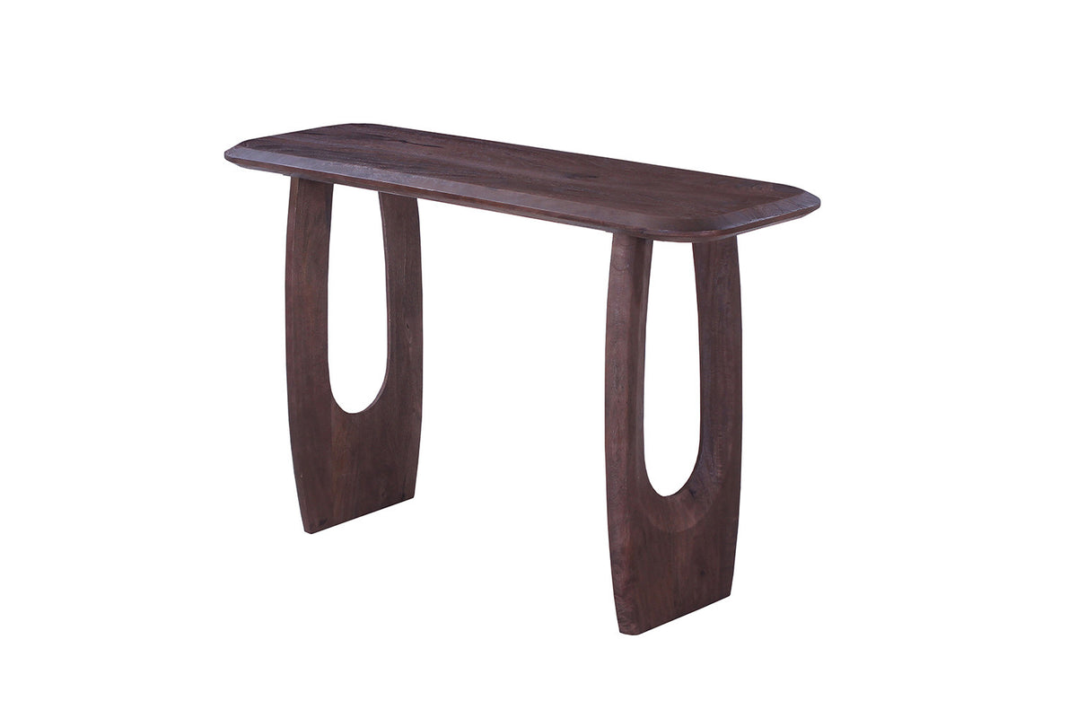 Console Braga Deens Ovaal Mango hout Donkerbruin – breedte 120 cm, diepte 40 cm en hoogte 76 cm – aanzicht 5