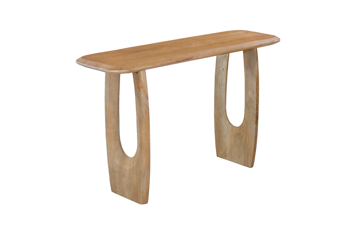 Console Braga Deens Ovaal Mango hout Amandel – breedte 120 cm, diepte 40 cm en hoogte 76 cm – aanzicht 5