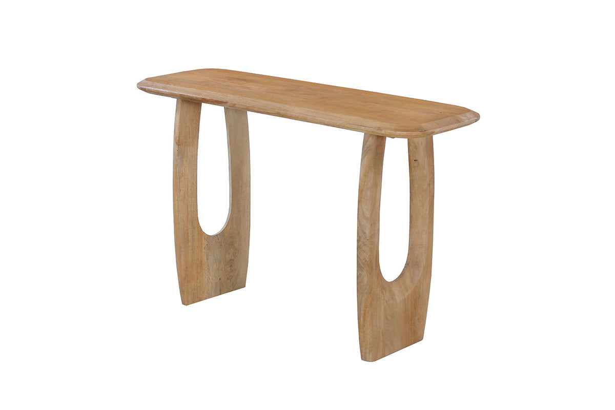 Console Braga Deens Ovaal Mango hout Amandel – breedte 120 cm, diepte 40 cm en hoogte 76 cm – aanzicht 6
