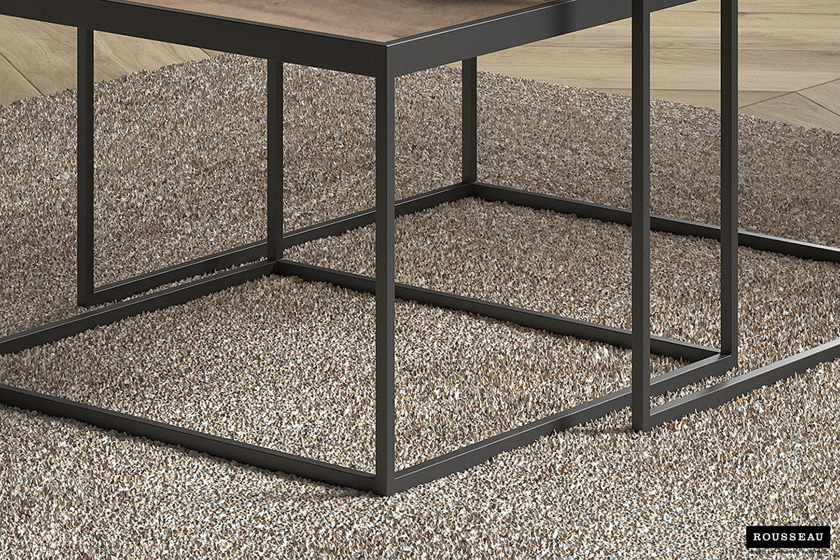 Salontafel Quinn 2-delig Mango hout – breedte 65/50 cm, diepte 65/50 cm en hoogte 45/35 cm – aanzicht 3
