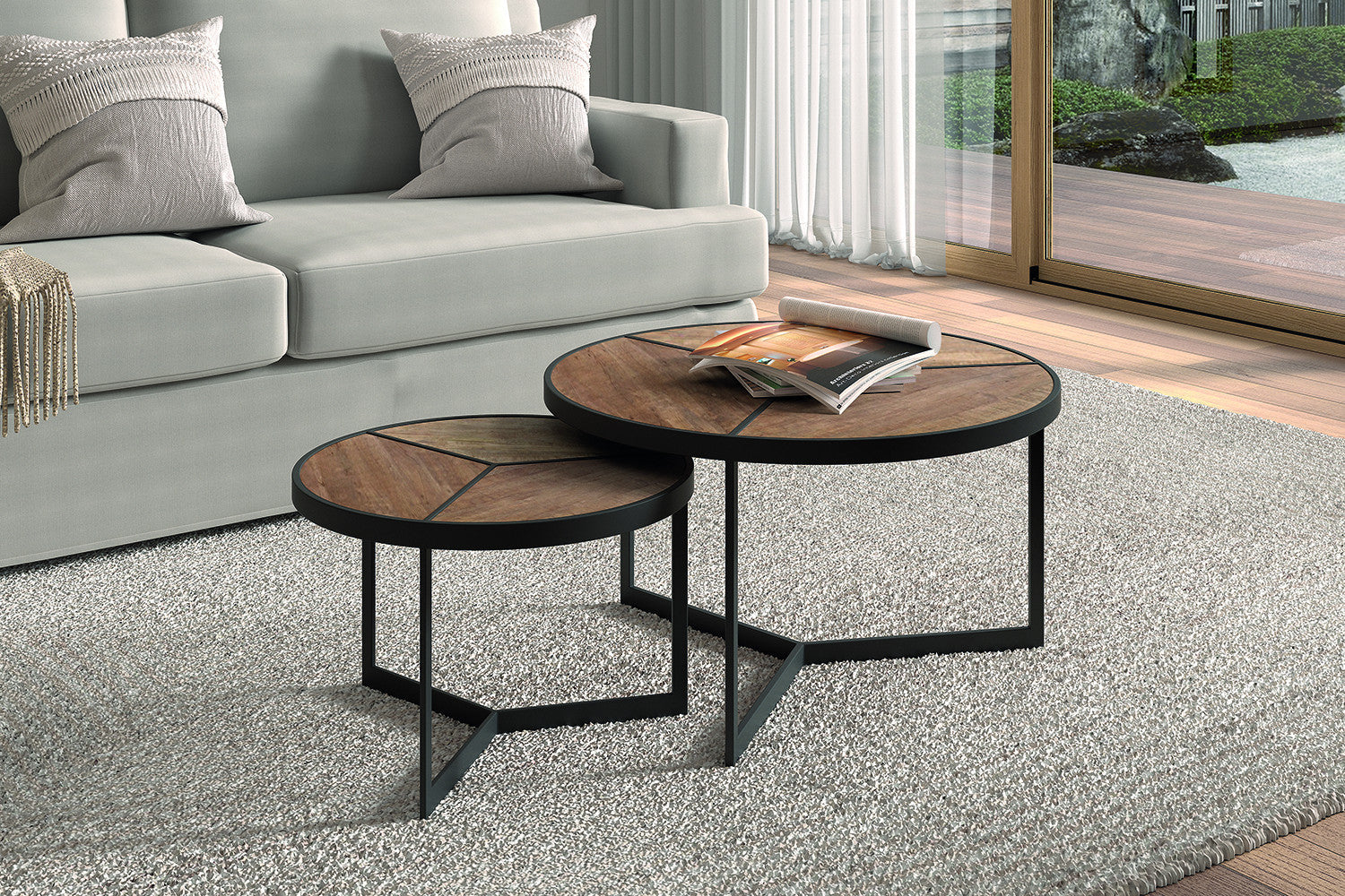 Salontafel 'Laveu' 2-delig Mango hout – Rousseau 3940-1