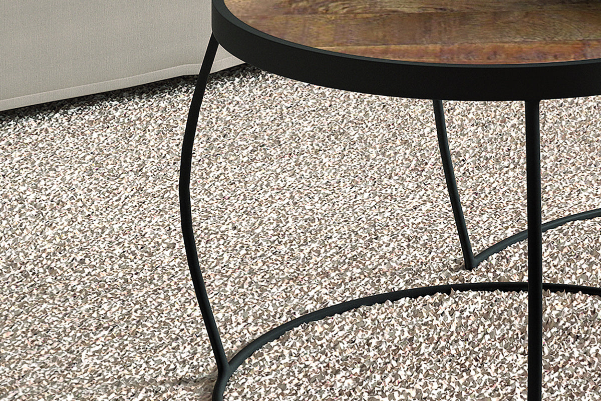 Salontafel Lars 2-delig Mango hout – breedte 65-48 cm, diepte 65-48 cm en hoogte 43-34 cm – aanzicht 3