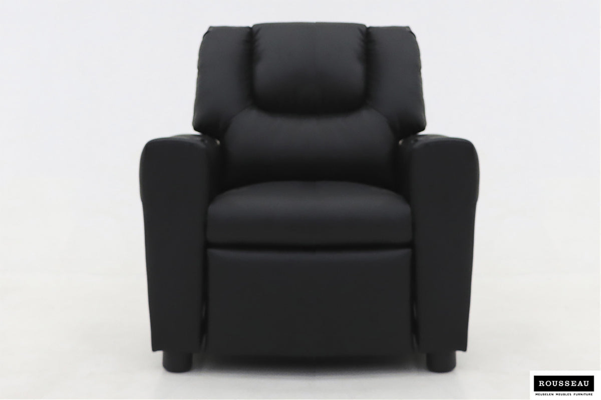 Mini-Relax Renée manueel verstelbaar PU Zwart – breedte 61-97 cm, diepte 42 cm en hoogte 65 cm – aanzicht 3