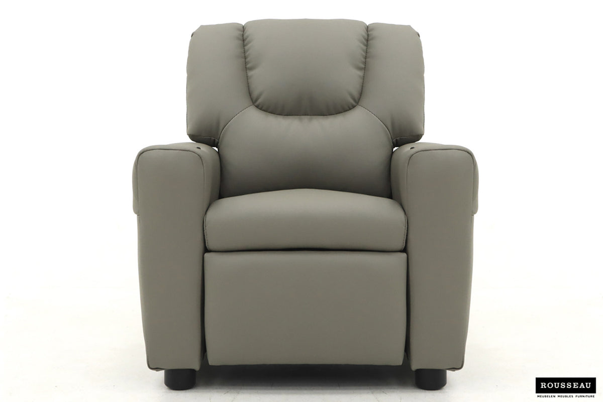 Mini-Relax Renée manueel verstelbaar PU Grijs – breedte 61-97 cm, diepte 42 cm en hoogte 65 cm – aanzicht 3