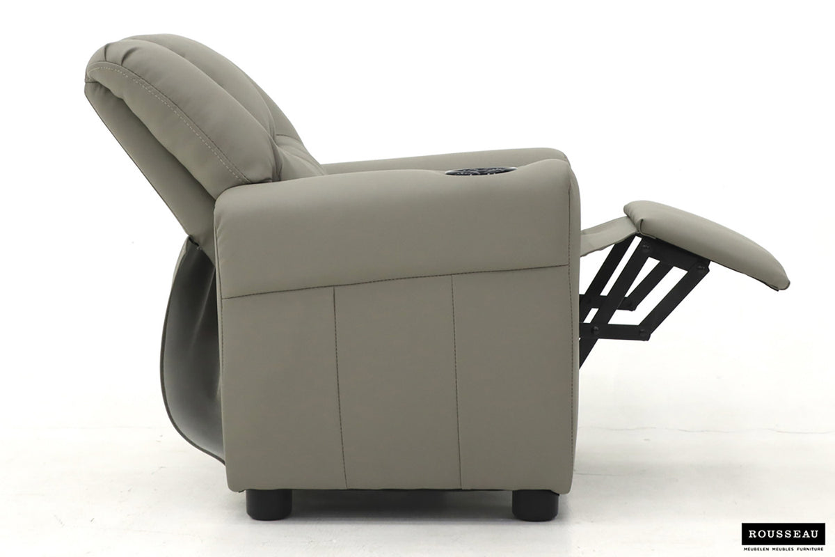 Mini-Relax Renée manueel verstelbaar PU Grijs – breedte 61-97 cm, diepte 42 cm en hoogte 65 cm – aanzicht 5