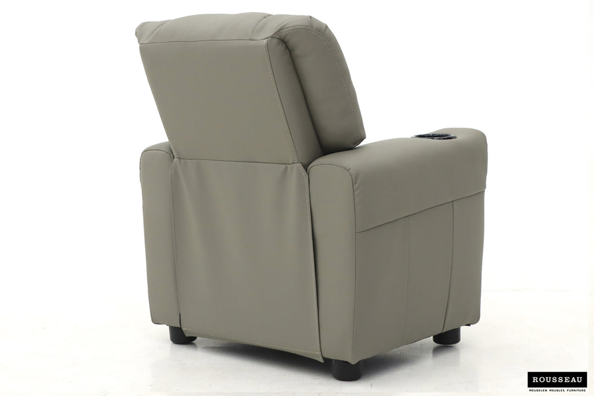 Mini-Relax Renée manueel verstelbaar PU Grijs – breedte 61-97 cm, diepte 42 cm en hoogte 65 cm – aanzicht 6