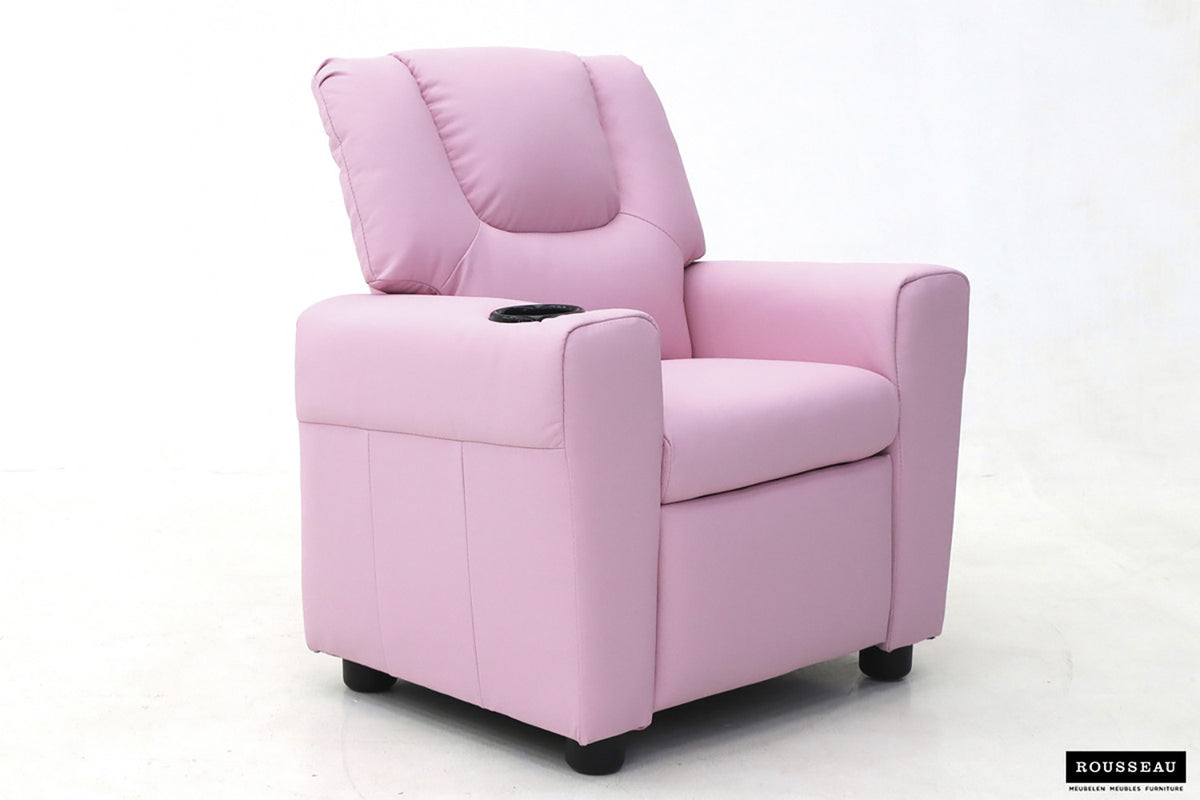 Mini-Relax Renée manueel verstelbaar PU Roze – breedte 61-97 cm, diepte 42 cm en hoogte 65 cm – aanzicht 2