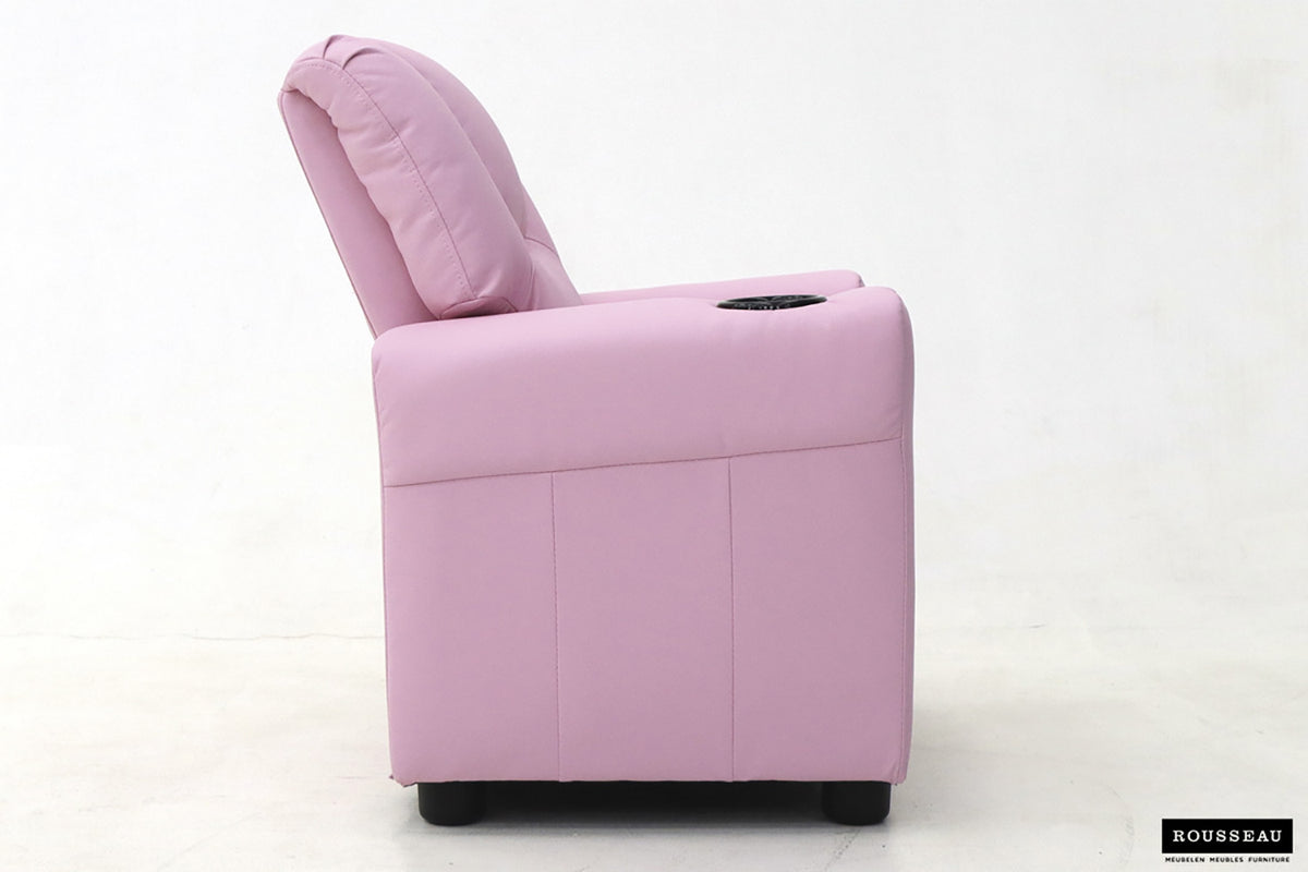 Mini-Relax Renée manueel verstelbaar PU Roze – breedte 61-97 cm, diepte 42 cm en hoogte 65 cm – aanzicht 4