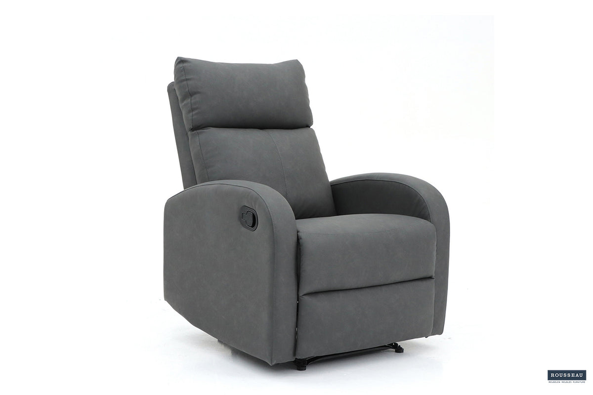 Relax France manueel verstelbaar PU Zwart – breedte 78 cm, diepte 90 cm en hoogte 105 cm – aanzicht 3