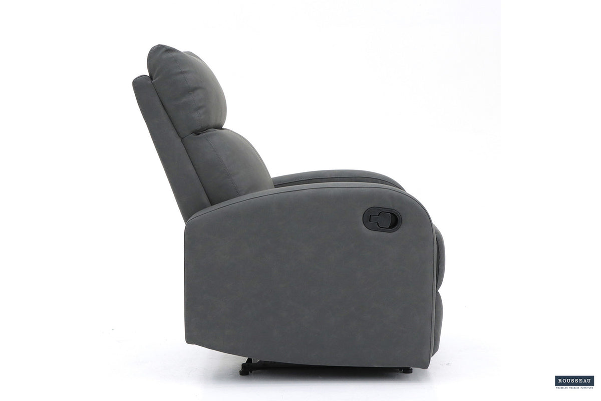 Relax France manueel verstelbaar PU Zwart – breedte 78 cm, diepte 90 cm en hoogte 105 cm – aanzicht 4
