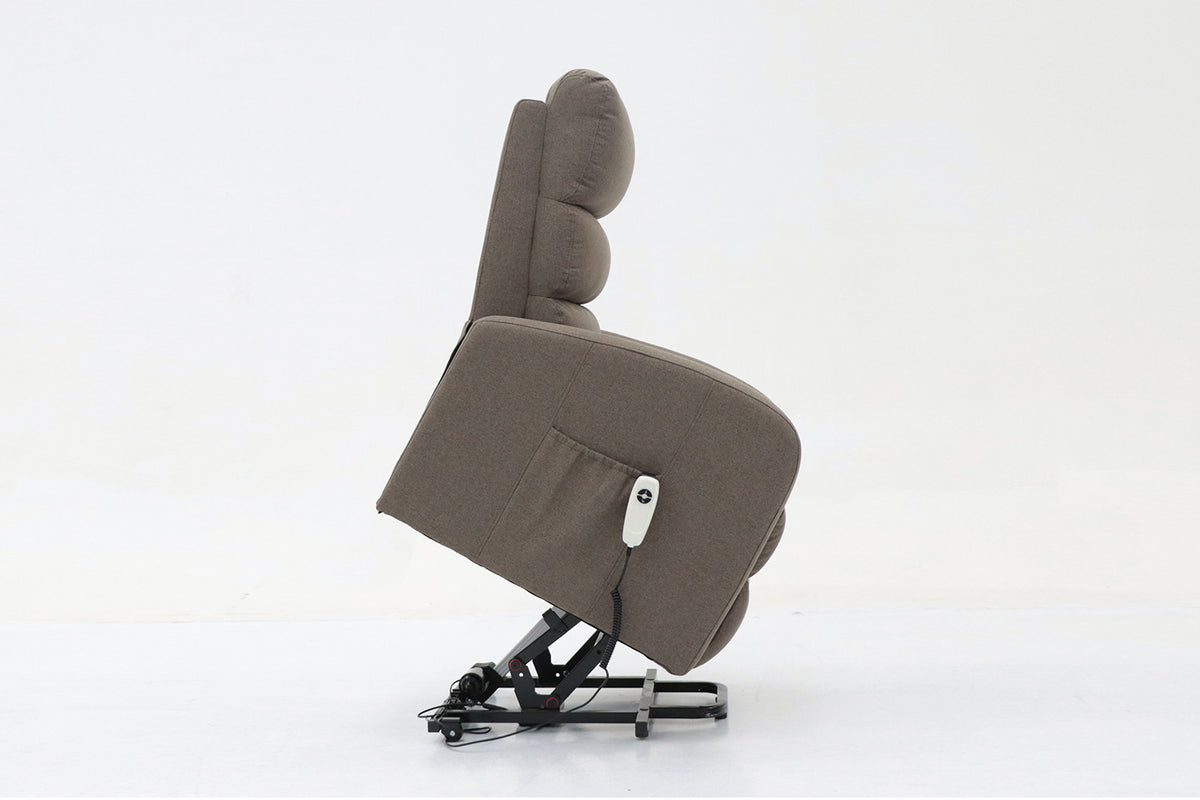 Elektrische relax met lift Bruges Stof Taupe – breedte 73 cm, diepte 85 cm en hoogte 106 cm – aanzicht 5