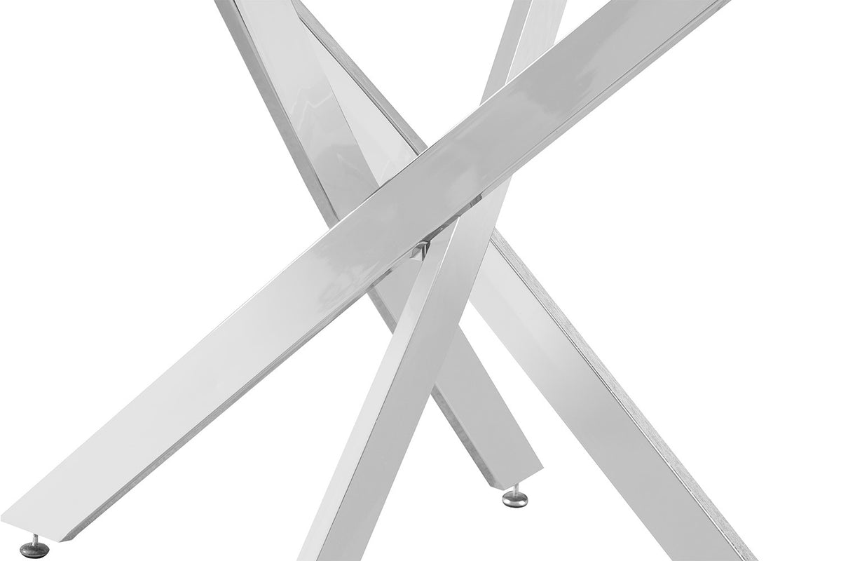 Tafel Lasi 120 cm Rond Glas, Poten Chroom – breedte 120 cm, diepte 120 cm en hoogte 77 cm – aanzicht 6