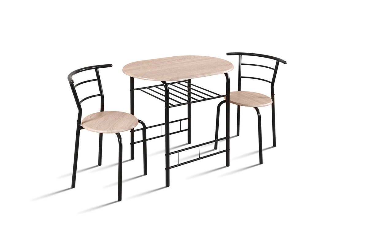 Tafelset Adam Zwart metaal Decor sonoma – breedte 80-49 cm, diepte 53-41 cm en hoogte 74-74 cm – aanzicht 3