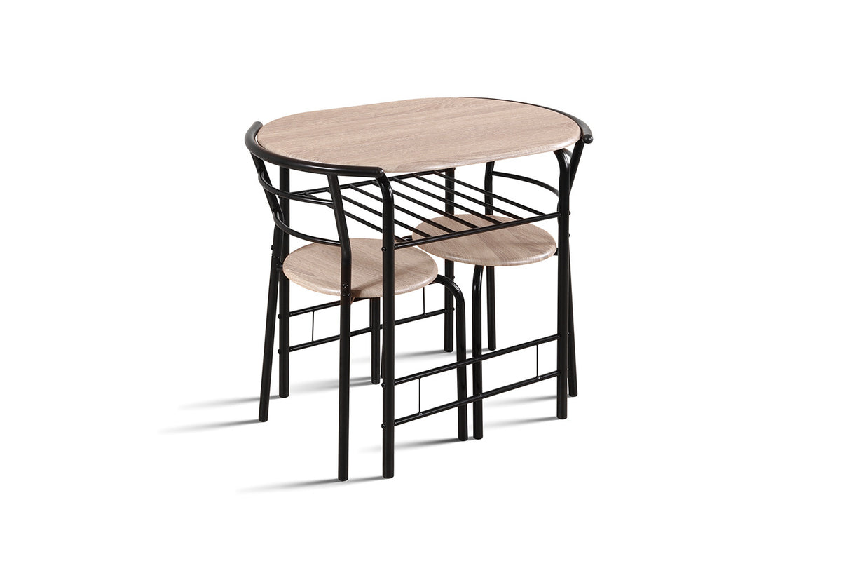 Tafelset Adam Zwart metaal Decor sonoma – breedte 80-49 cm, diepte 53-41 cm en hoogte 74-74 cm – aanzicht 4