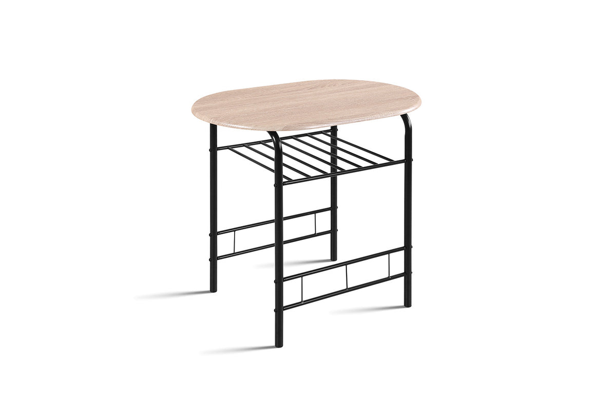 Tafelset Adam Zwart metaal Decor sonoma – breedte 80-49 cm, diepte 53-41 cm en hoogte 74-74 cm – aanzicht 5