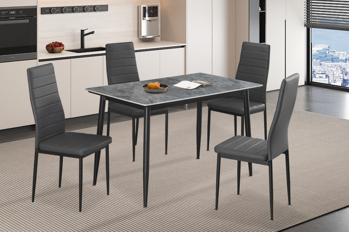 Tafel Kenzo 120 cm Rechthoekig Steen Grijs – breedte 120 cm, diepte 70 cm en hoogte 75 cm – aanzicht 2