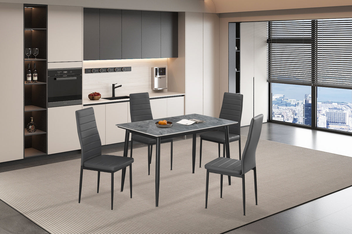 Tafel Kenzo 120 cm Rechthoekig Steen Grijs – breedte 120 cm, diepte 70 cm en hoogte 75 cm – aanzicht 5