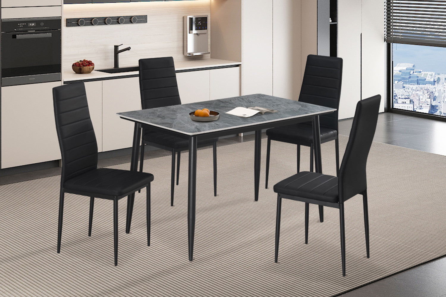 Tafel 'Kenzo' 120 cm Rechthoekig Steen Grijs – Rousseau 50212-3