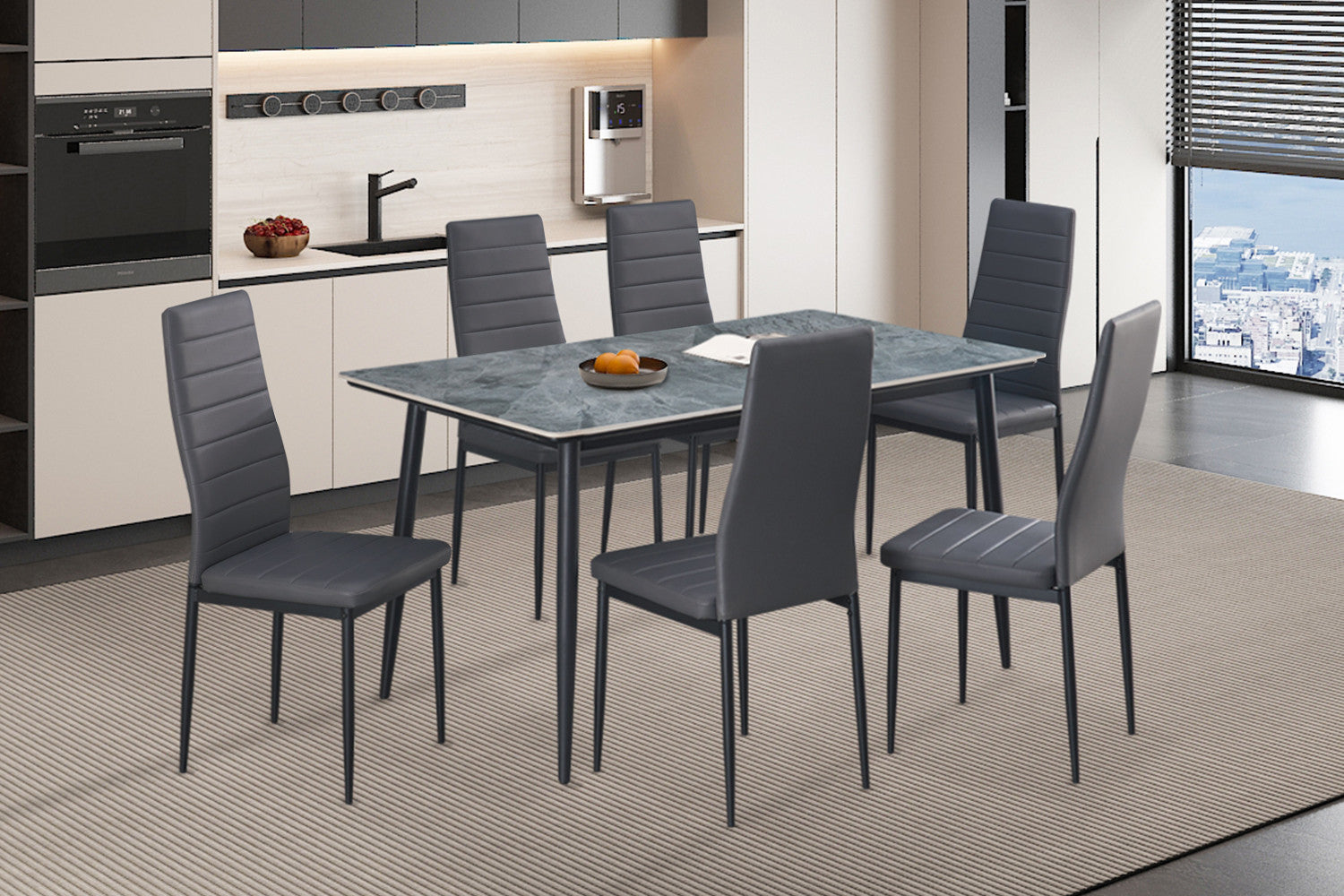 Tafel 'Kenzo' 140 cm Rechthoekig Steen Grijs - afbeelding 2