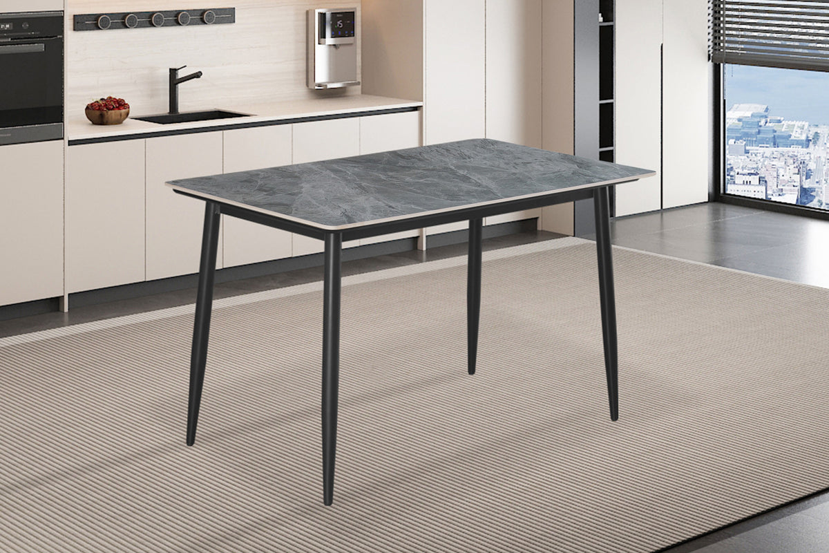 Tafel Kenzo 140 cm Rechthoekig Steen Grijs – breedte 140 cm, diepte 80 cm en hoogte 75 cm – aanzicht 3