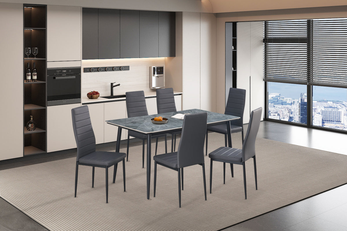 Tafel Kenzo 140 cm Rechthoekig Steen Grijs – breedte 140 cm, diepte 80 cm en hoogte 75 cm – aanzicht 5