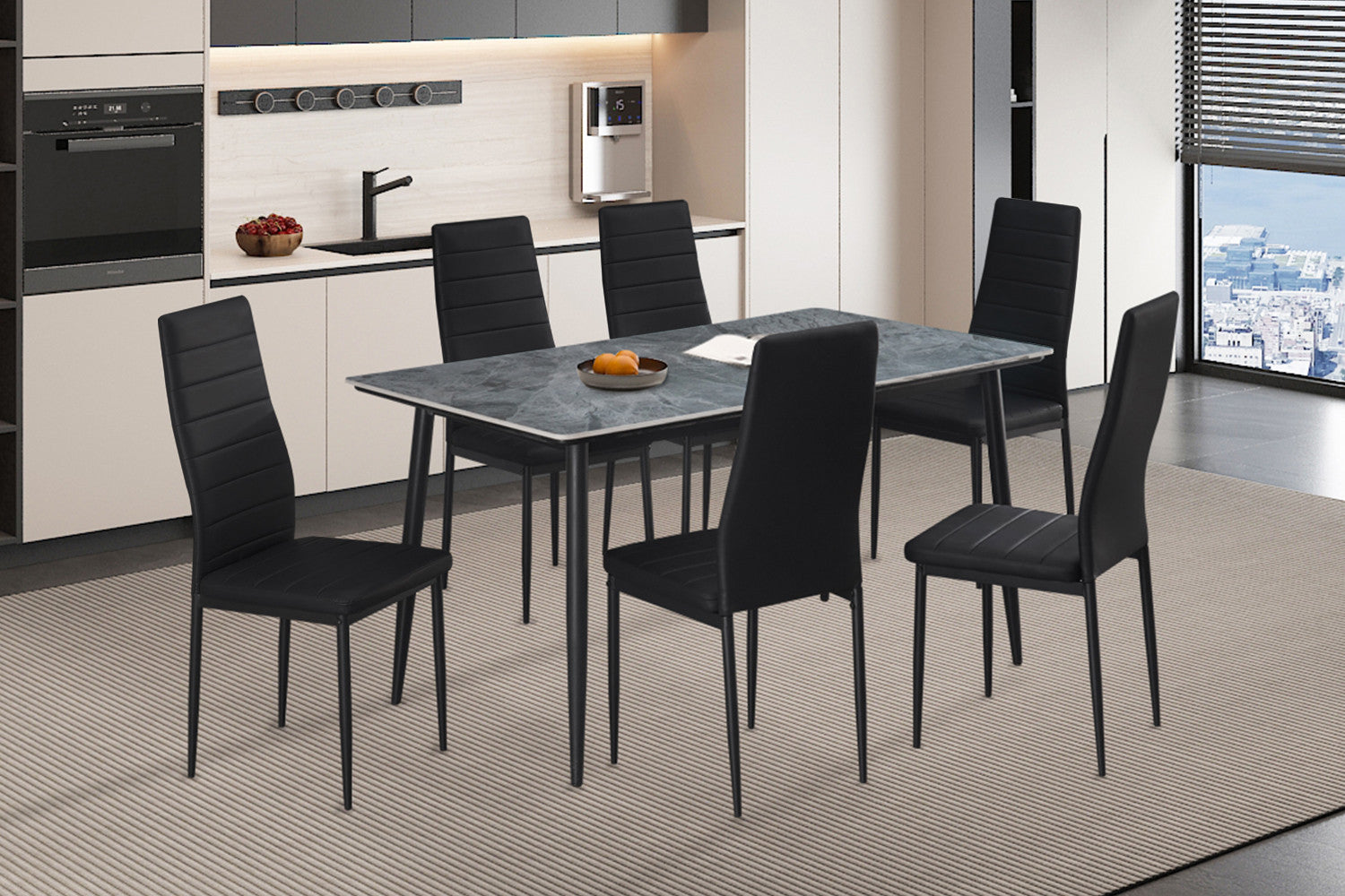 Tafel 'Kenzo' 140 cm Rechthoekig Steen Grijs – Rousseau 50214-3