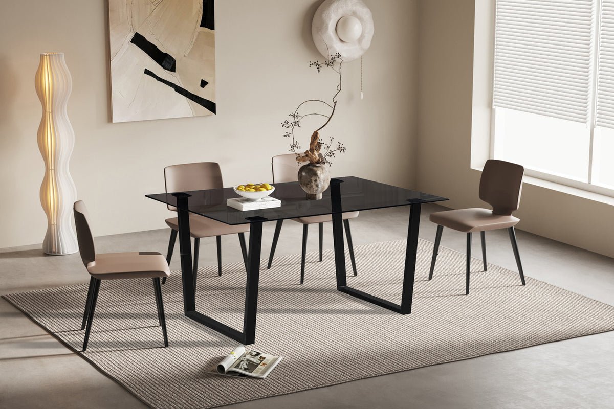 Tafel Boaz 150 cm Rechthoekig Glas – breedte 150 cm, diepte 90 cm en hoogte 75 cm – aanzicht 3