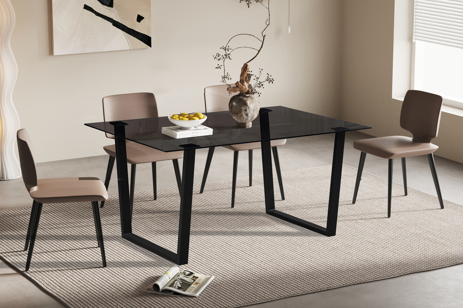 NEW - Tafel 'Boaz' 150 cm Rechthoekig Glas – Rousseau 50215