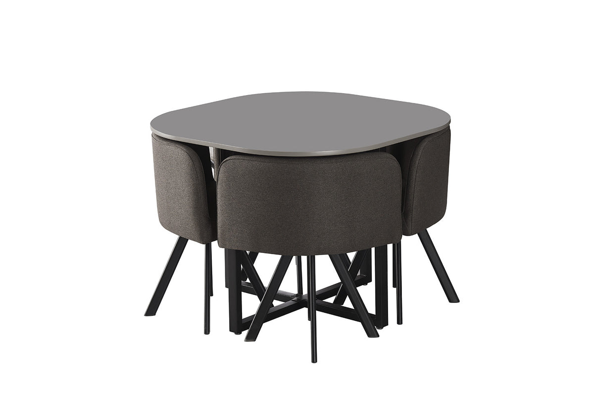 Tafelset Eva Grijs – breedte 100-68 cm, diepte 100-50 cm en hoogte 75-70 cm – aanzicht 4